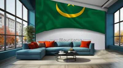 Mauritania happy independence day greeting card, banner vector illustration Wall mural