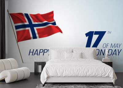 Norway constitution day greeting card, banner, horizontal vector illustration Wall mural