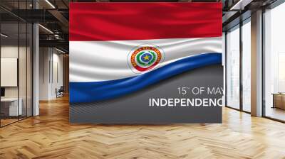 Paraguay happy independence day greeting card, banner with template text vector illustration Wall mural