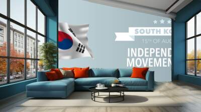 South Korea happy independence movement day greeting card, banner vector illustration Wall mural