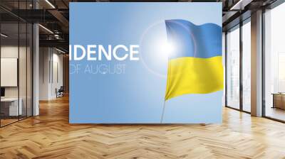 Ukraine happy independence day greeting card, banner with template text vector illustration Wall mural