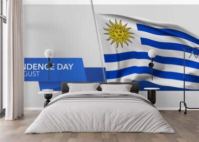 Uruguay independence day vector banner, greeting card. Wall mural