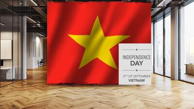 Vietnam happy independence day greeting card, banner vector illustration Wall mural