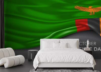 Zambia happy independence day greeting card, banner with template text vector illustration Wall mural