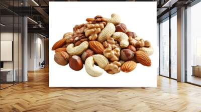 A nut almond isolated on white transparent background Wall mural