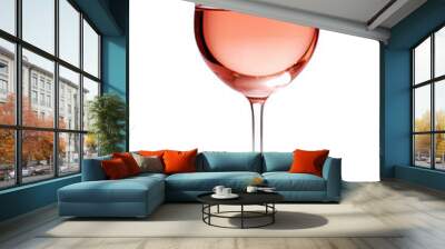 A glass of rose wine on a transparent background. Png file Wall mural