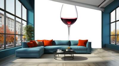 A glass of wine on a transparent background. png file. Generative AI Wall mural