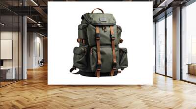 tourist khaki backpack on a transparent background. png file. Wall mural