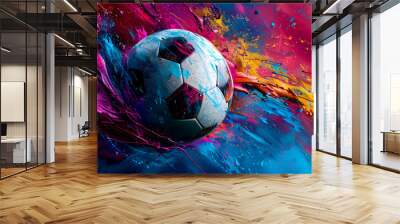 Vibrant Celebration of Euro 2024 Dynamic Artistic Representation of Football Energy and Spirit for the European Championship EM 2024 Wallpaper Digital Art Poster Brainstorming Map Magazine Background Wall mural