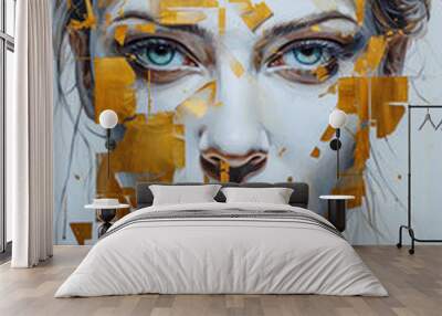 Woman in Acrylic Synthography Illustration Abstract Generative AI KI Wallpaper Digital Art Background Journal Graphic Poster Wall mural