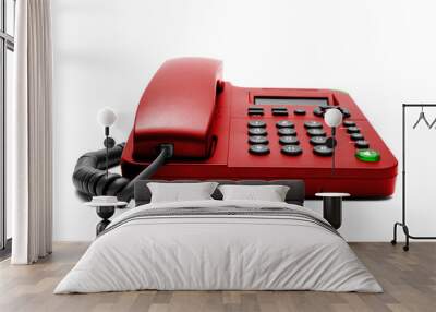 Red IP office phone isolated Wall mural