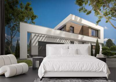 3d rendering of modern house Wall mural