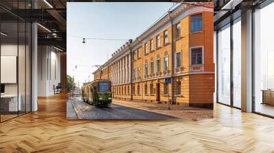 Tram near Helsinki Senate Square, Finland Wall mural