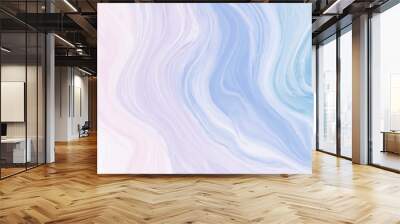 Abstract art colorful paint fluid wavy surface curve lines in blue pink for backgrounds, banner. Wall mural