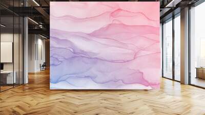 Abstract art pink purple blue pastel gradient paint background with liquid fluid grunge texture. Wall mural