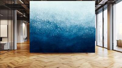 Abstract blue paint background with white splatter like snow grunge texture vintage style in concept winter, ocean, sky. Wall mural