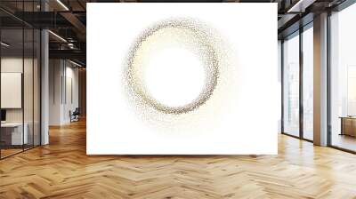 Abstract gold glitter dot particles flowing circle frame isolated on transparent background for design element of background, banner, invitation card in concept luxury, Christmas, new year. Wall mural