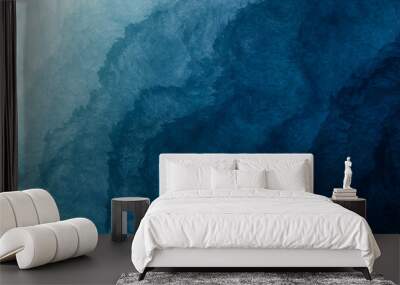 abstract watercolor paint background by nay blue and teal green with liquid fluid texture for backgr Wall mural