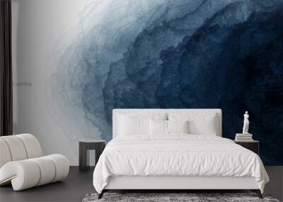 Abstract watercolor paint background dark blue color grunge texture and white space for text. Wall mural