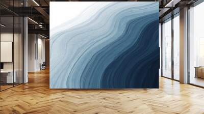 Abstract watercolor paint background dark blue gradient color with fluid curve lines texture and white space for text. Wall mural