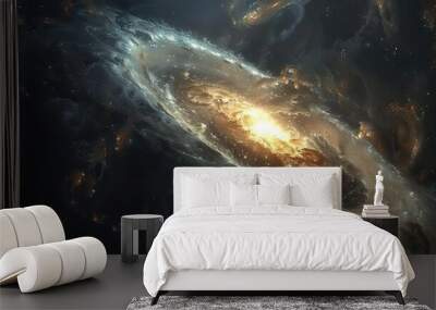 Mysterious dark matter halo surrounding a galaxy, cosmic enigma Wall mural