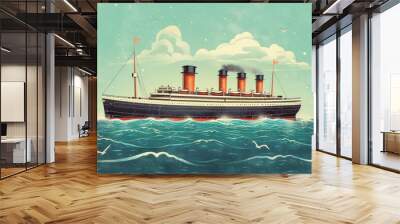 The ship is a cruise ship and is surrounded by water Wall mural