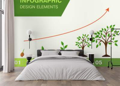 Infographic-growing tree, the growth of Finance. vector illustrator Wall mural