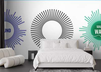 The musical symbol of the circular equalizer. Sound vector icon. Illustration isolated on white background Wall mural