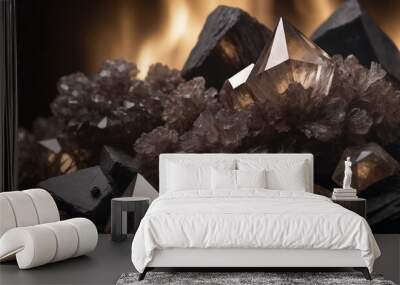 Beautiful clusters of Smokey Quartz Wall mural