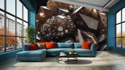 Beautiful clusters of Smokey Quartz Wall mural