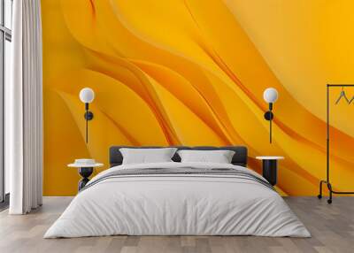 Bright Yellow wallpaper wave effect background   Wall mural