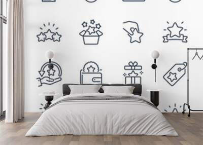 reward, bonus, benefit, prize icons, set Wall mural