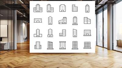 set of building icons, city, apartment, architechture Wall mural