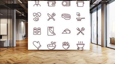 set of cooking icons, restaurant, kitchen Wall mural