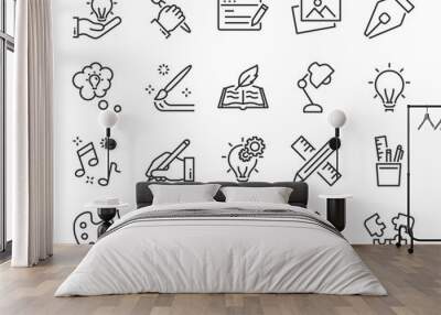 set of creative icons , such as thinking, drawing, work, education Wall mural