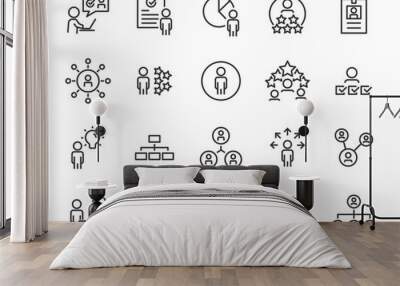 set of job seach icons ,such as work, career, traning, business, skill, meeting Wall mural