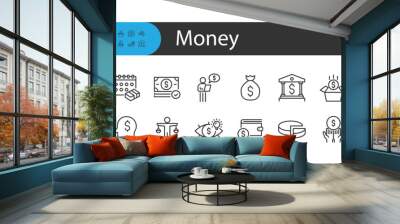 set of money icons, finance, profit, income Wall mural