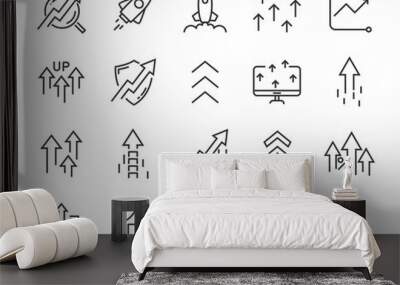 set of rising icons, such as test, boost, up, rise, increase, fast Wall mural