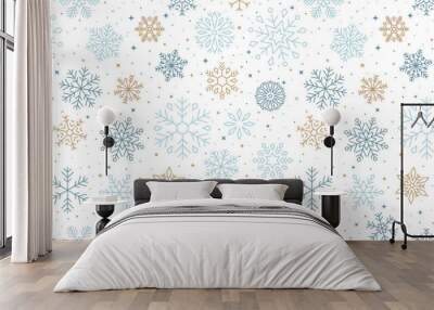 snowflakes winter seson vector pattern design Wall mural