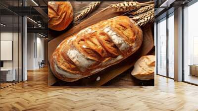 bread on a table Wall mural