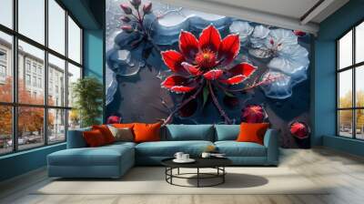 floral background with flowers Wall mural