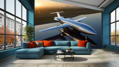 plane of the future on the launch pad Wall mural