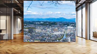 うららかな桜日和に阿蘇の山並みを背景に熊本市街地風景
Kumamoto cityscape with the Aso mountains in the background on a beautiful day for cherry blossoms
日本(春)
Japan (spring)
九州・熊本市
Kyushu/Kumamoto City
(花岡山展望台から観える絶景) Wall mural