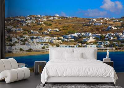 Wide View of Agios Ioannis in Mykonos Island cylades greece Wall mural