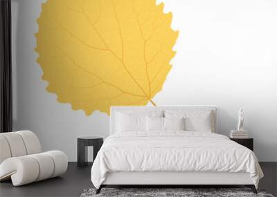 yellow aspen leaf Wall mural