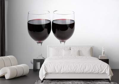 two glasses of red wine on isolating background Wall mural