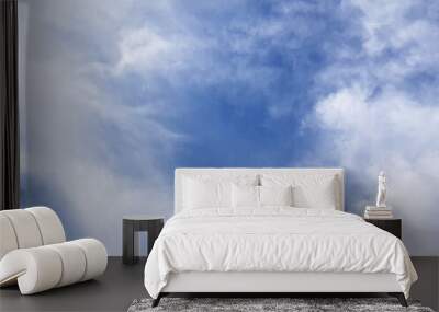 blue sky background with tiny clouds, nature cloud blue sky background. Wall mural