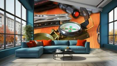 Compass and multitool Wall mural