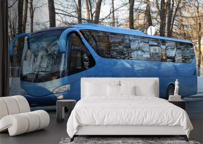 modern blue bus. Wall mural