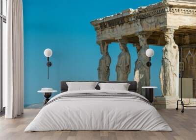 Caryatides, Erechtheion temple Acropolis in Athens, Greece Wall mural